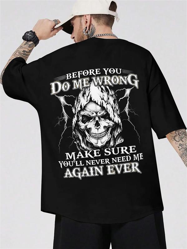 
                  
                    "Do Me Wrong" Skull & Lightning Graphic Tee – Black Unisex T-Shirt
                  
                