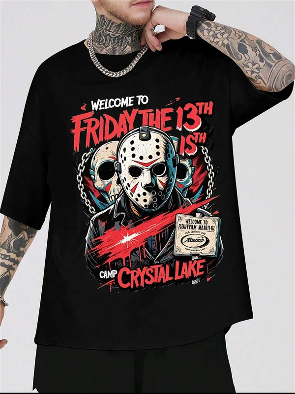 
                  
                    "Friday the 13th – Camp Crystal Lake" Horror Graphic Tee – Black Unisex T-Shirt Featuring Jason Voorhees
                  
                