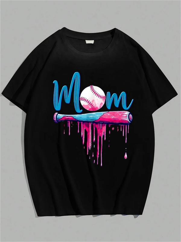 Baseball Mom Shirt – Stylish Tee with Dripping Bat & Ball Design