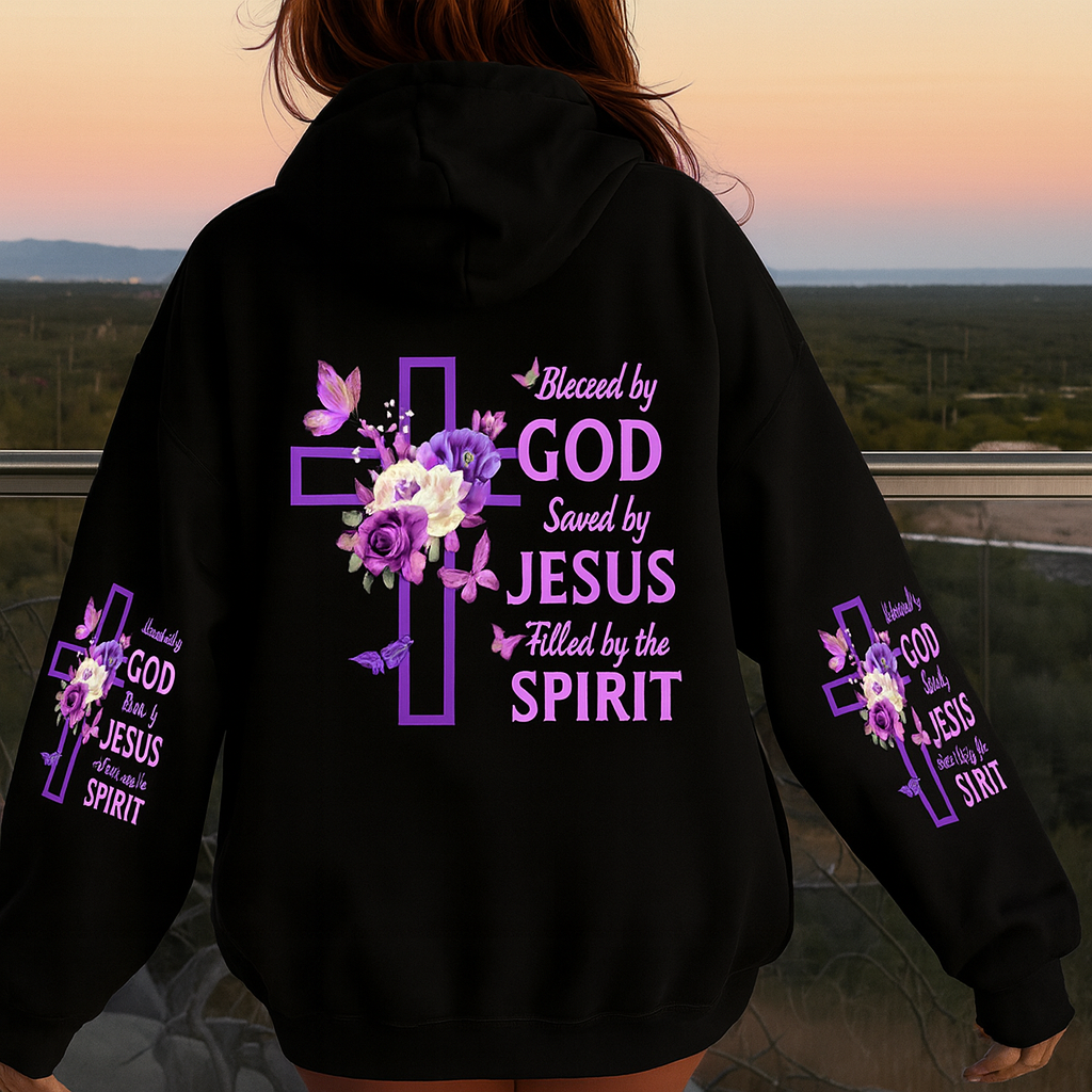 blessed-by-god-christian-floral-cross-hoodie-back-view
