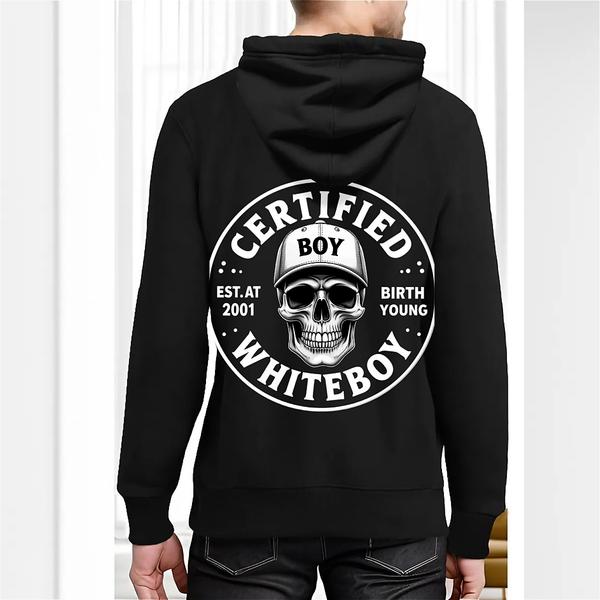 Certified Whiteboy Hoodie – Skull Graphic Streetwear Sweatshirt
