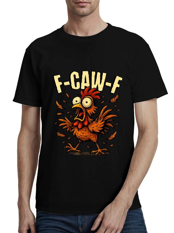 Funny Chicken Shirt – “F-CAW-F” Cartoon Graphic Tee for Adult