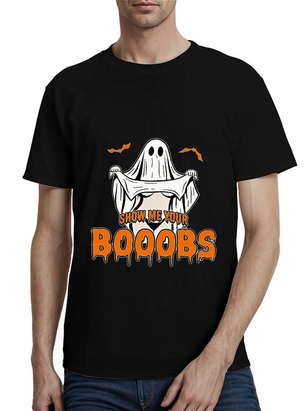 Funny Halloween Ghost Shirt – “Show Me Your Booobs” Tee for Adult