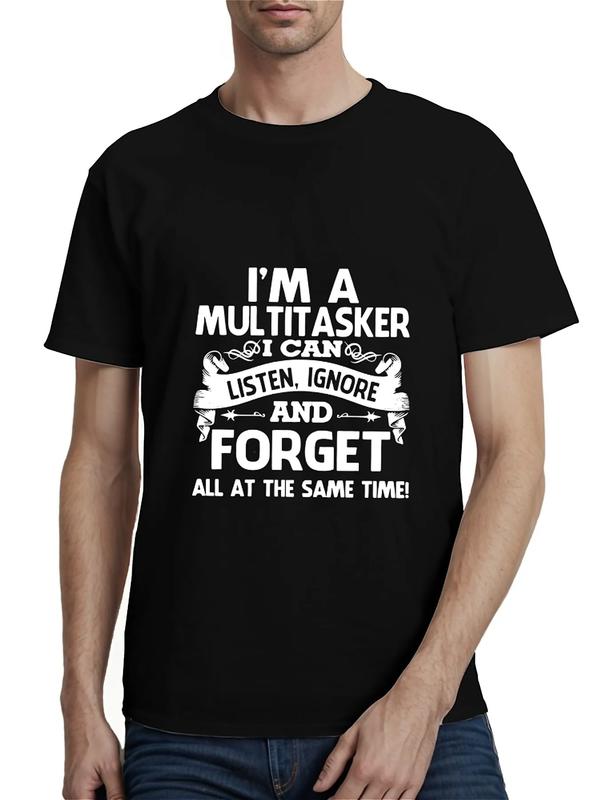 Funny “Multitasker” Graphic Tee – Black Cotton T-Shirt  Unisex Humor Shirt
