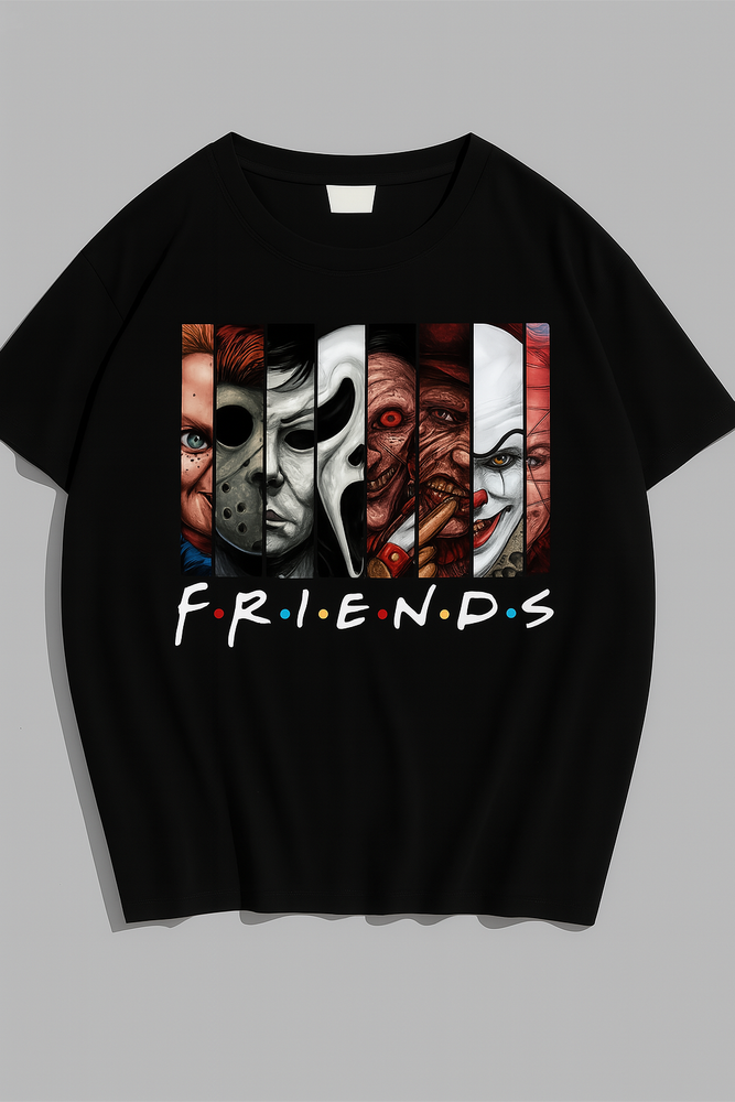 Horror “Friends” Shirt – Scary Movie Villains Tee for Halloween Fans