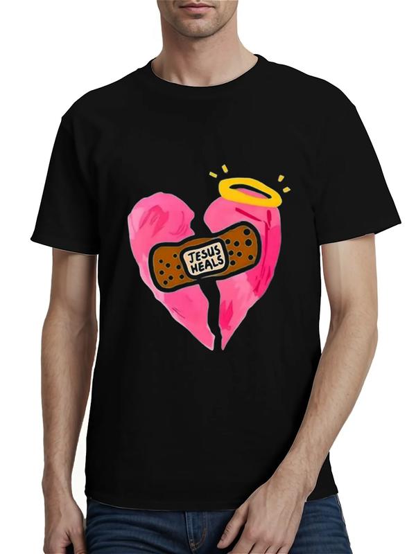 Jesus Heals Shirt – Broken Heart Christian Tee with Halo Graphic