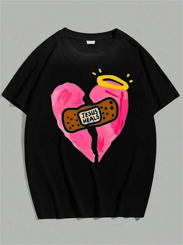 Jesus Heals Shirt – Broken Heart Christian Tees with Halo Graphic
