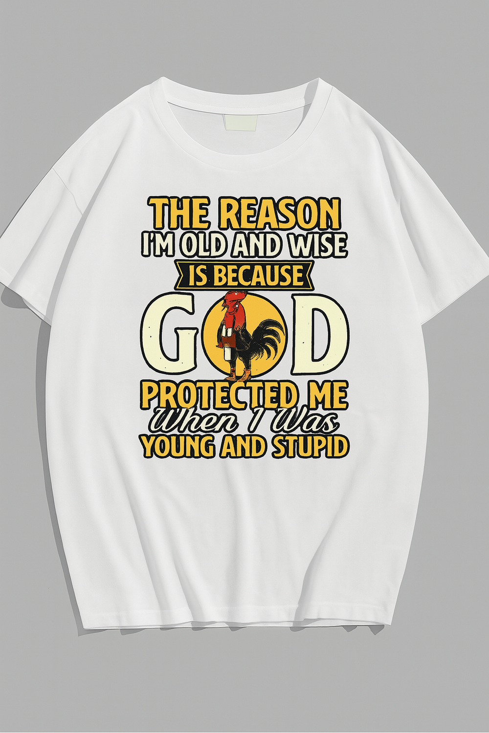 Old and Wise Shirt – “God Protected Me” Funny Christian Graphic Tee