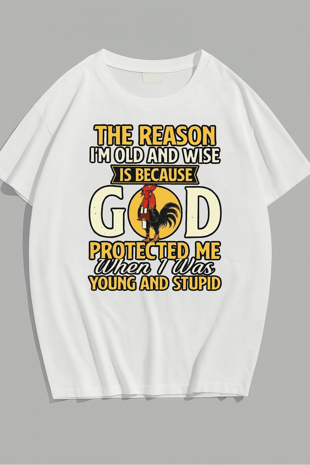 Old and Wise Shirt – “God Protected Me” Funny Christian Graphic Tee