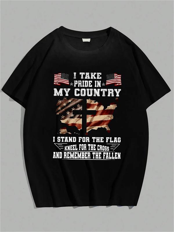 Patriotic Christian Shirt – “Stand for the Flag, Kneel for the Cross” Tee
