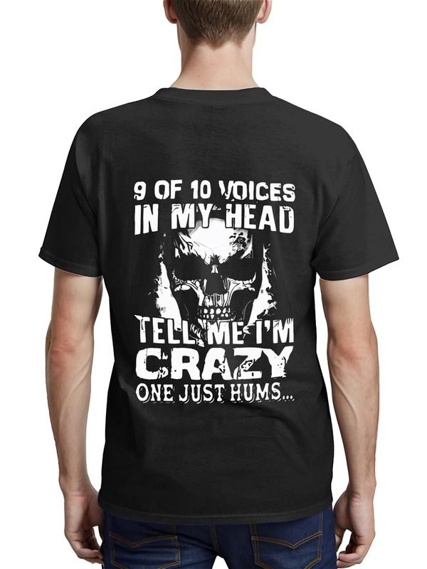 “Voices in My Head” Skull Graphic Tee – Black Unisex Shirt  Dark Humor Streetwear
