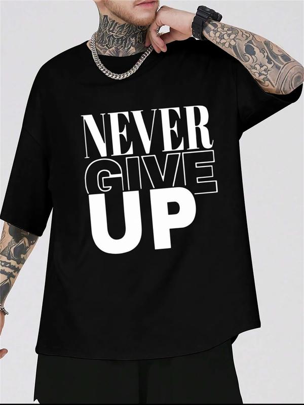 
                  
                    "Never Give Up" Motivational Graphic Tee – Black Unisex T-Shirt
                  
                