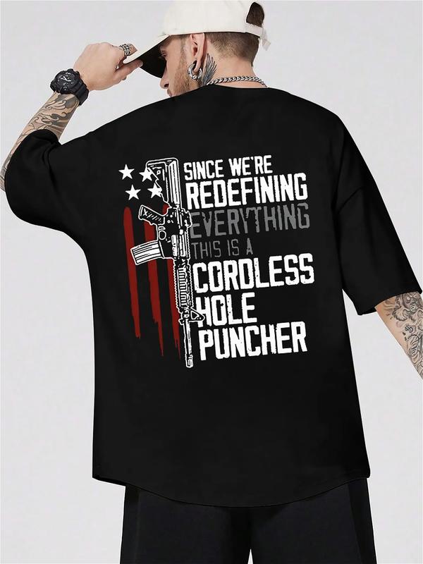 
                  
                    "Cordless Hole Puncher" Rifle Graphic Hoodie – Black Unisex Pullover with Skeleton Hand & Red Stripes
                  
                