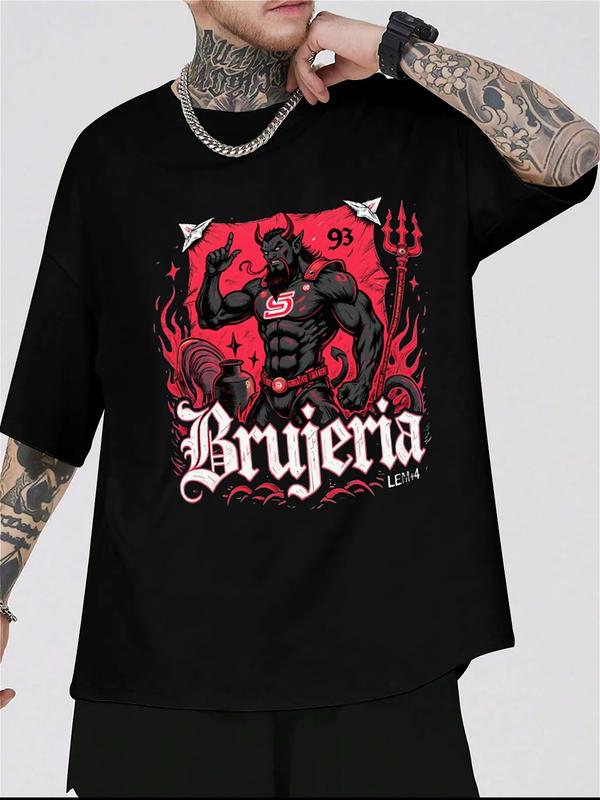 
                  
                    "Brujería 93" Devil Warrior Graphic Tee – Black Unisex T-Shirt with Flames & Trident
                  
                