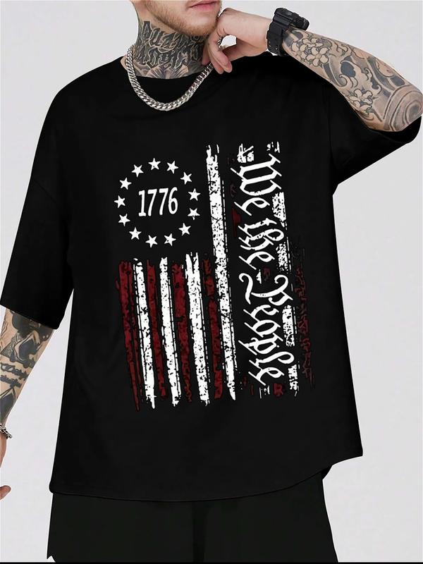 
                  
                    "We the People 1776" Patriotic Flag Graphic Tee – Black Unisex T-Shirt
                  
                