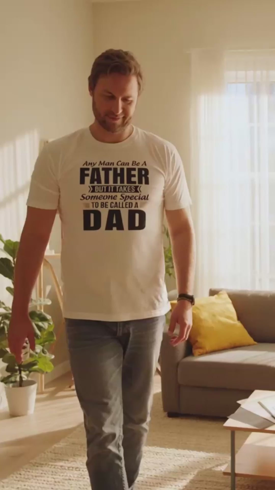 Any Man Can Be A Father But It Takes Someone Special To Be Called A Dad T‑Shirt, Inspirational Father Quote Graphic Tee, Meaningful Dad Short Sleeve Top, Father’s Day Sentimental Casual Shirt