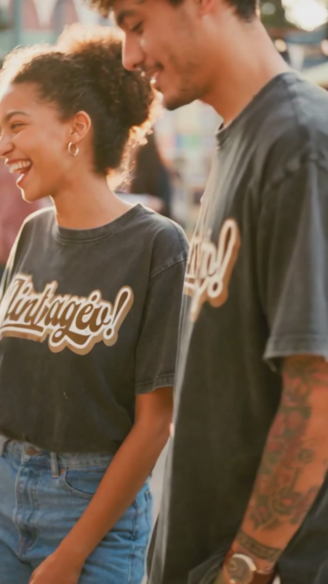Men's "Aintagev!" Acid Wash Oversized T-Shirt, Black Retro Script Graphic Tee, Bold Brown & Gold Typography Casual Top, Unisex Streetwear Statement Shirt