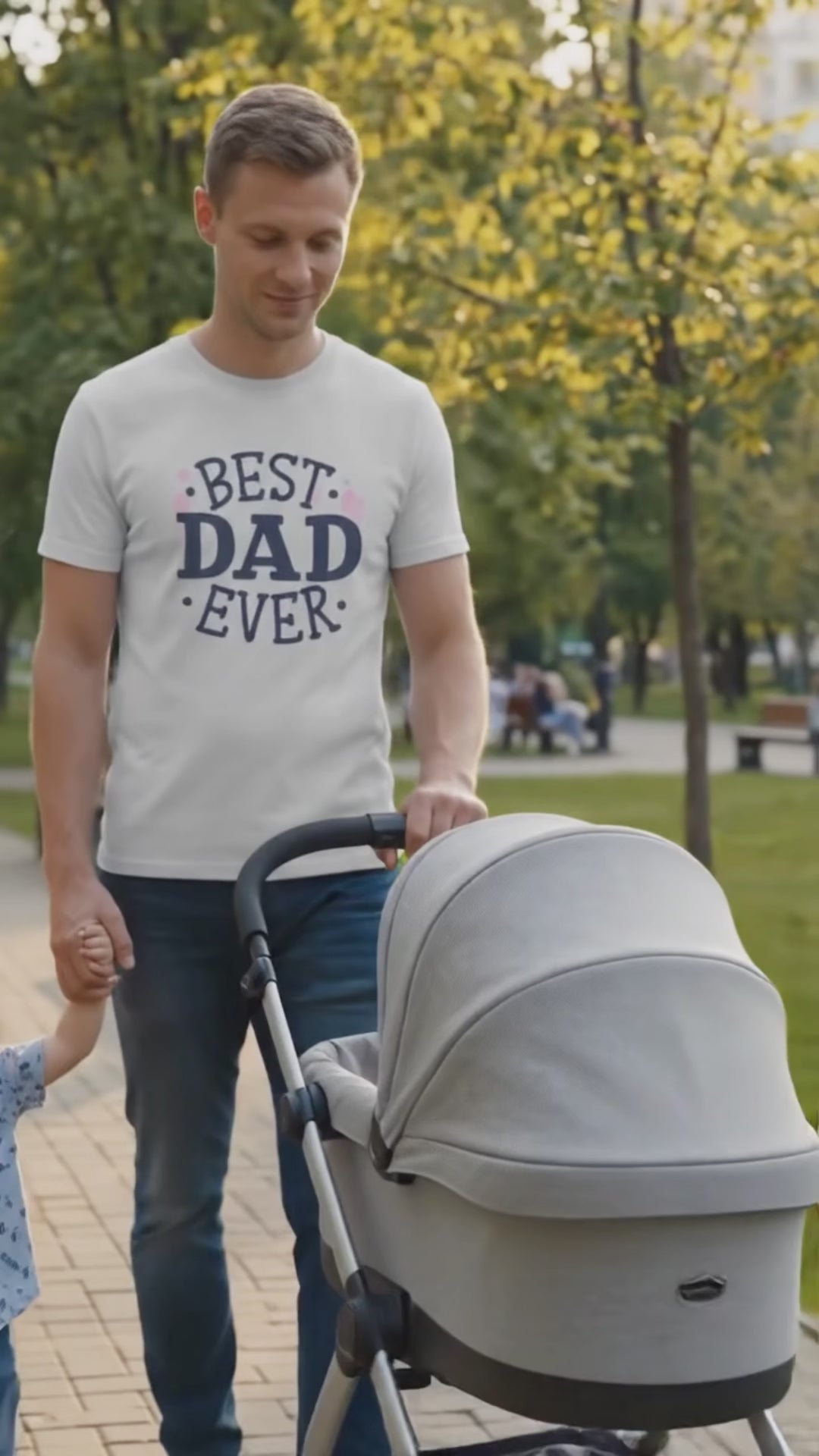 Best Dad Ever Soft Pink Heart Bold Typography T‑Shirt, Cute Father Love Graphic Tee, Casual Dad Short Sleeve Top, Father’s Day Family‑Love Gift Shirt